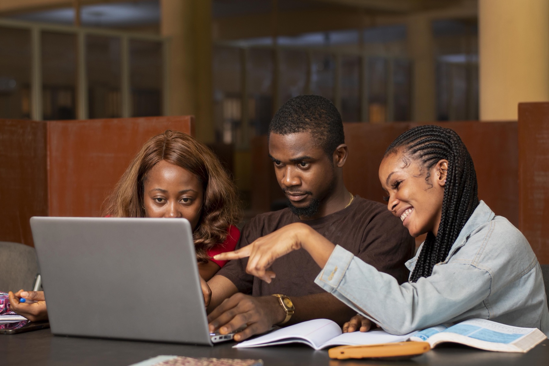 A group of students studying together